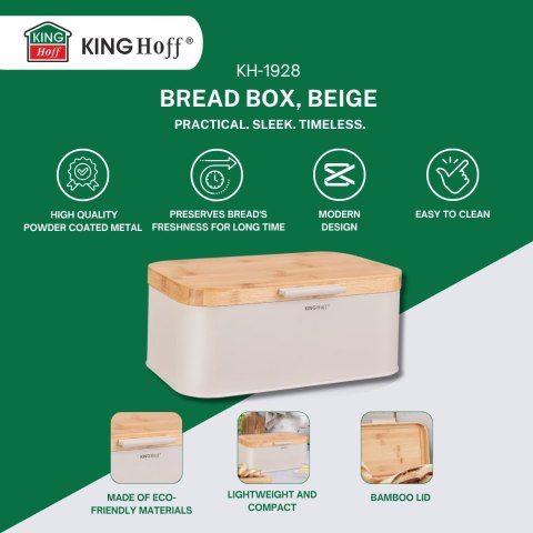CHLEBAK Z DREWNIANĄ POKRYWĄ POJEMNIK NA PIECZYWO KINGHOFF KH-1928