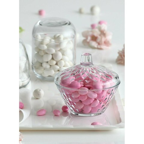 CUKIERNICZKA SZKLANA CUKIERNICA POJEMNIK NA CUKIER KRYSZTAŁOWA 330ML LAV 155403