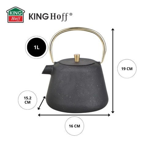 CZAJNICZEK ŻELIWNY ZAPARZACZ DO HERBATY KAWY 1.0L KINGHOFF KH-1932