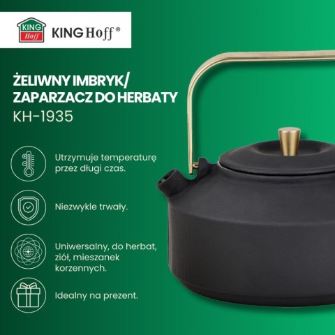 CZAJNICZEK ŻELIWNY ZAPARZACZ DO HERBATY KAWY 1.0L KINGHOFF KH-1935