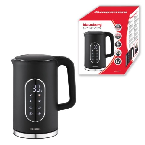 CZAJNIK ELEKTRYCZNY Z REGULACJĄ TEMPERATURY 1.7L BEZPRZEWODOWY CZARNY KLAUSBERG KB-7891
