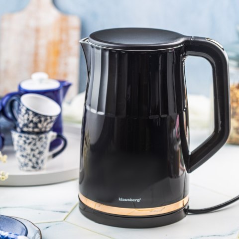 CZAJNIK ELEKTRYCZNY Z REGULACJĄ TEMPERATURY 1.7L BEZPRZEWODOWY CZARNY KLAUSBERG KB-7896