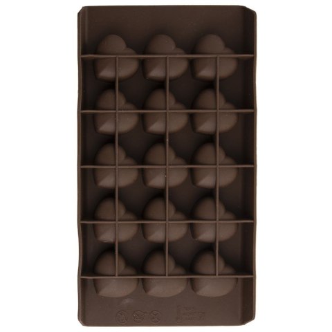 FOREMKA DO PRALIN PRALINEK NA PRALINY PRALINKI FORMA SILIKONOWA BRĄZOWA SILLINIE SERCE ORION 151744