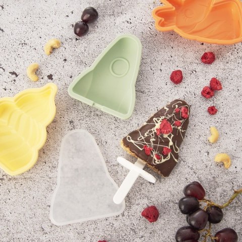 FOREMKA NA LODY SORBET FORMA DO LODÓW NA PATYKU SILIKONOWA Z POKRYWKĄ RAKIETA ORION 154401