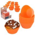 FOREMKI DO MUFFINEK NA BABECZKI MUFFINKI PAPILOTKI SILIKONOWE BRĄZOWE 12 SZTUK 5.5CM ORION 151758