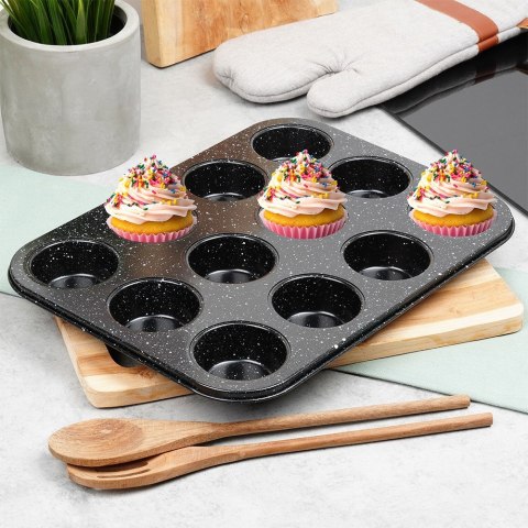 FORMA BLACHA DO 12 MUFFINEK BABECZEK BABECZKI GRANITOWA 35X26.5CM VILDE 279014