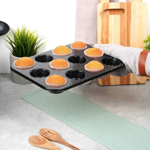 FORMA BLACHA DO 12 MUFFINEK BABECZEK BABECZKI GRANITOWA 35X26.5CM VILDE 279014