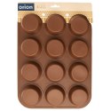 FORMA DO PIECZENIA 12 MUFFINEK BABECZEK BABECZKI SILIKONOWA BRĄZOWA SILLINIE ORION 151718