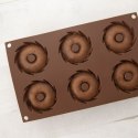 FORMA DO PIECZENIA 6 BABECZEK DONUTÓW SILIKONOWA BRĄZOWA SILLINIE ORION 151787