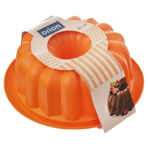 FORMA DO PIECZENIA BABKI CIASTA SILIKONOWA Z KOMINEM POMARAŃCZOWA 26CM SILLINIE ORION 151733