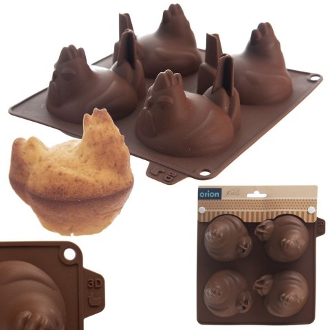 FORMA DO PIECZENIA CIASTEK I PRALIN PRALINEK SILIKONOWA BRĄZOWA KURKA SILLINIE ORION 151782