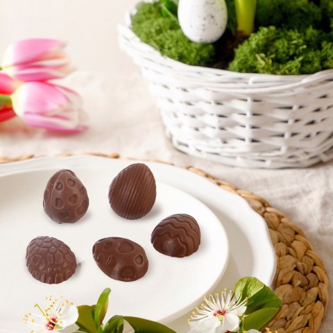 FORMA DO PIECZENIA CIASTEK PRALIN PRALINEK SILIKONOWA BRĄZOWA JAJKA SILLINIE ORION 154407