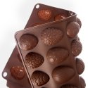 FORMA DO PIECZENIA CIASTEK PRALIN PRALINEK SILIKONOWA BRĄZOWA JAJKA SILLINIE ORION 154407