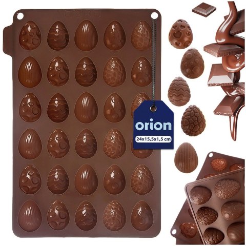 FORMA DO PIECZENIA CIASTEK PRALIN PRALINEK SILIKONOWA BRĄZOWA JAJKA SILLINIE ORION 154407