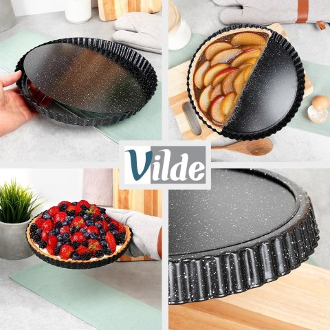 FORMA DO PIECZENIA TARTY Z WYJMOWANYM DNEM GRANITOWA 28X3CM VILDE 279032