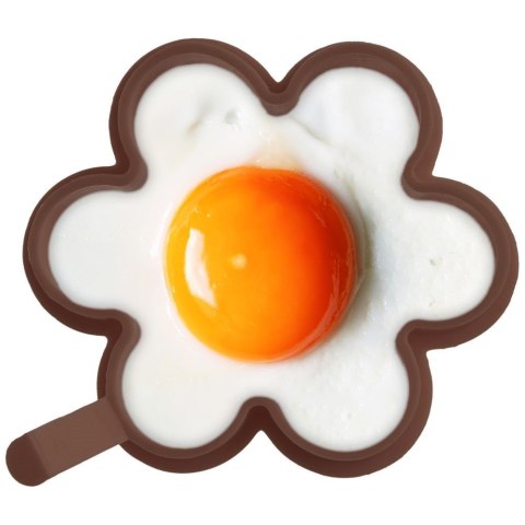 FORMA DO SMAŻENIA JAJEK NALEŚNIKÓW PANCAKE SILIKONOWA BRĄZOWA KWIAT 12CM SILLINIE ORION 151792