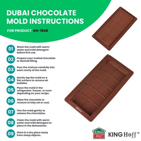 FORMA SILIKONOWA DO CZEKOLADY DUBAJSKIEJ 25X13,5 CM KINGHOFF KH-1945