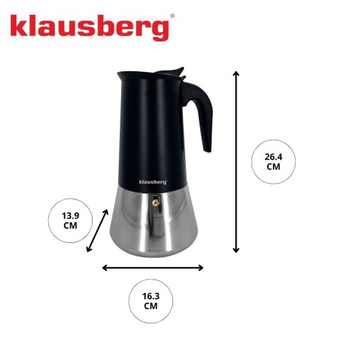 KAWIARKA ESPRESSO KAFETERKA CIŚNIENIOWA KLAUSBERG 600ML (12 FILIŻANKI) KB-7847