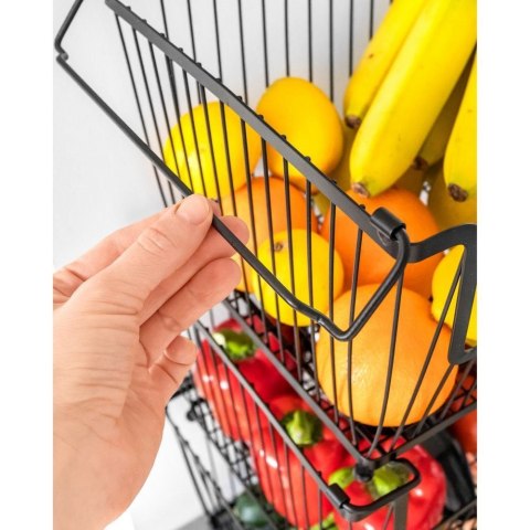 KOSZYK KOSZ NA OWOCE WARZYWA I WARZYWA METALOWY CZARNY 31X26X22CM VILDE 229006