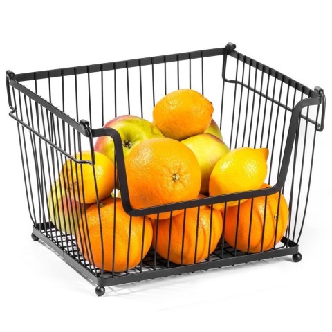 KOSZYK KOSZ NA OWOCE WARZYWA I WARZYWA METALOWY CZARNY 31X26X22CM VILDE 229006