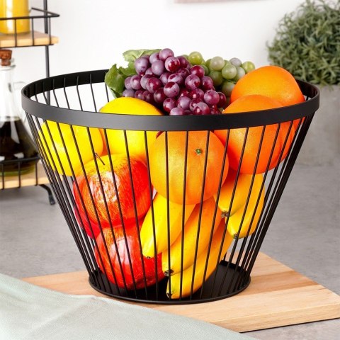 KOSZYK KOSZ NA OWOCE WARZYWA METALOWY CZARNY MISKA MISA MISTY 30 CM NAVA 10-100-031