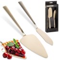 ŁOPATKA I NÓŻ DO SERWOWANIA CIASTA ZESTAW 2-ELE STALOWY ZŁOTY EXCELLENT HOUSEWARE 139749