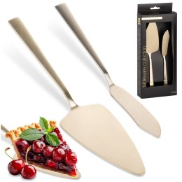 ŁOPATKA I NÓŻ DO SERWOWANIA CIASTA ZESTAW 2-ELE STALOWY ZŁOTY EXCELLENT HOUSEWARE 139749