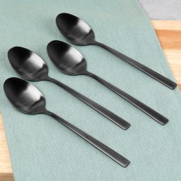 ŁYŻECZKI DO HERBATY KOMPLET ŁYŻECZEK ZESTAW SZTUĆCE CZARNE SATYNOWE 4-ELE EXCELLENT HOUSEWARE 139770