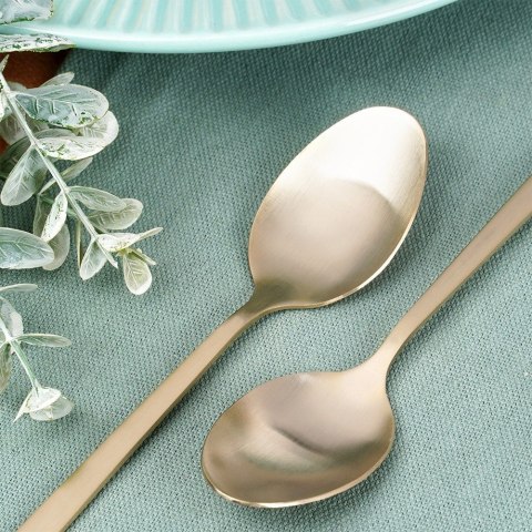 ŁYŻECZKI DO HERBATY KOMPLET ŁYŻECZEK ZESTAW SZTUĆCE ZŁOTE SATYNOWE 4-ELE EXCELLENT HOUSEWARE 139767