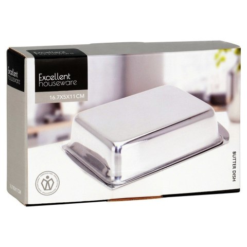 MASELNICZKA STALOWA BŁYSZCZĄCA MASELNICA POJEMNIK NA MASŁO EXCELLENT HOUSEWARE 139740