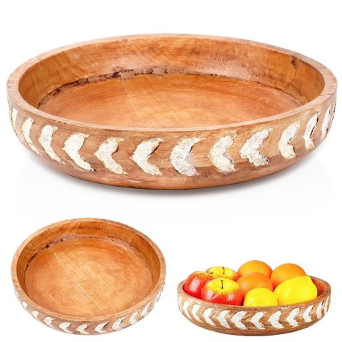 MISKA DREWNIANA DO SERWOWANIA PRZEKĄSEK SAŁATEK NA OWOCE 30.5CM 2.5L VILDE 259690