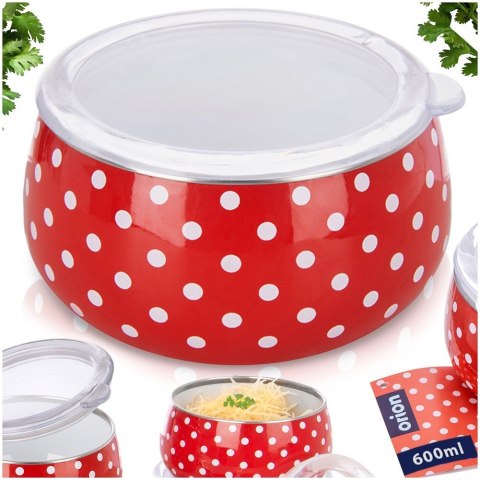 MISKA EMALIOWANA STALOWA Z POKRYWKĄ RETRO TECKA 600ML ORION 129236