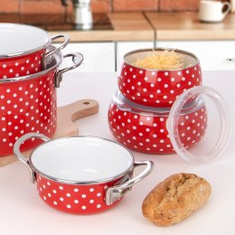 MISKA EMALIOWANA STALOWA Z POKRYWKĄ RETRO TECKA 600ML ORION 129236