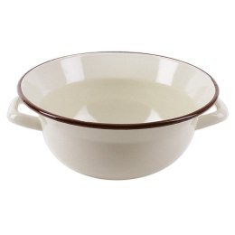 MISKA KUCHENNA STALOWA EMALIOWANA BEŻOWA RETRO BROWN 26CM 2.5L ORION 720261