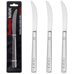 NOŻE STOŁOWE STALOWE KOMPLET NOŻY OBIADOWYCH SZTUĆCE 3-ELE NÓŻ HARMONY NAVA 10-121-052