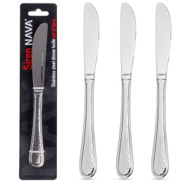 NOŻE STOŁOWE STALOWE KOMPLET NOŻY OBIADOWYCH SZTUĆCE 3-ELE NÓŻ SIREN NAVA 10-121-032