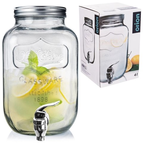 SŁÓJ SŁOIK DO NAPOJÓW Z KRANIKIEM SZKLANY 4L ORION 125968