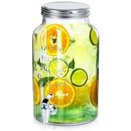 SŁÓJ SŁOIK DO NAPOJÓW Z KRANIKIEM SZKLANY 6,2L VILDE 139606