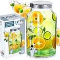 SŁÓJ SŁOIK DO NAPOJÓW Z KRANIKIEM SZKLANY 6,2L VILDE 139606