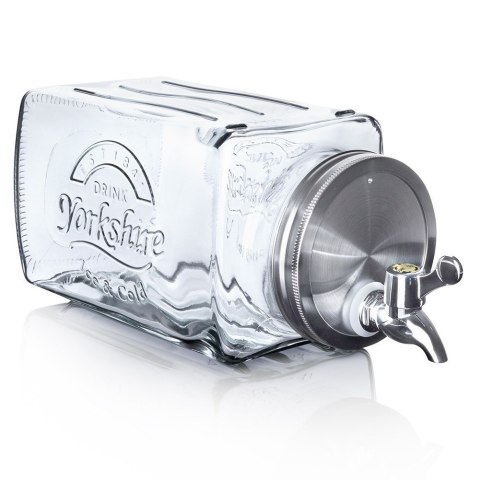 SŁÓJ SŁOIK DO NAPOJÓW Z KRANIKIEM SZKLANY DYSTRYBUTOR DO LODÓWKI LEŻĄCY 3.5L ORION 143792