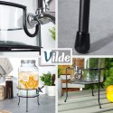 STOJAK POD SŁÓJ SŁOIK Z KRANIKIEM METALOWY CZARNY 20 CM VILDE 229071