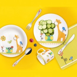 SZTUĆCE DLA DZIECI DZIECKA WIDELEC NÓŻ ŁYŻECZKA 3-ELE STALOWE ŻYRAFA ORION 143673