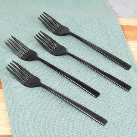 WIDELCZYKI DESEROWE DO CIASTA PRZEKĄSEK STALOWE CZARNE 4-ELE SATYNA EXCELLENT HOUSEWARE 139771