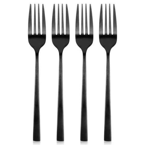 WIDELCZYKI DESEROWE DO CIASTA PRZEKĄSEK STALOWE CZARNE 4-ELE SATYNA EXCELLENT HOUSEWARE 139771