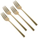 WIDELCZYKI DESEROWE DO CIASTA PRZEKĄSEK STALOWE ZŁOTE 4-ELE SATYNA EXCELLENT HOUSEWARE 139768
