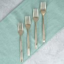 WIDELCZYKI DESEROWE DO CIASTA PRZEKĄSEK STALOWE ZŁOTE 4-ELE SATYNOWE EXCELLENT HOUSEWARE 139745