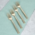WIDELCZYKI DESEROWE DO CIASTA PRZEKĄSEK STALOWE ZŁOTE 4-ELE SATYNOWE EXCELLENT HOUSEWARE 139745