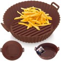 WKŁAD SILIKONOWY DO FRYTKOWNICY BEZTŁUSZCZOWEJ AIR FRYER BRĄZOWY OKRĄGŁY 20CM SILLINIE ORION 151750