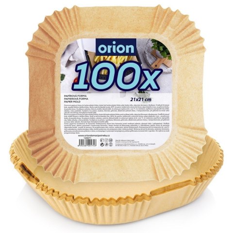 WKŁADY PAPIEROWE DO FRYTKOWNICY BEZTŁUSZCZOWEJ 21X21CM PAPIER 100 SZT ORION 120071