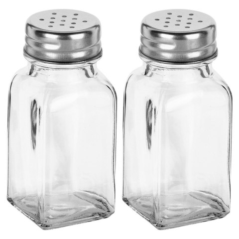 ZESTAW DO SOLI I PIEPRZU 2-ELE SOLNICZKA + PIEPRZNICZKA SZKLANA 80ML VILDE 229152